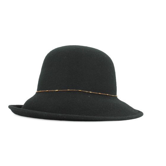 Chapeau Cloche Cabernet Feutre Large Bord - Traclet