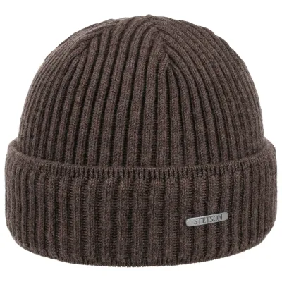 Parkman Brown Knit Wool Beanie - Stetson Reference: 13888| Traclet Hat Shop