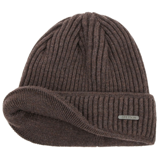 Bonnet Parkman Tricot Laine Marron - Stetson