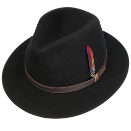 Pitman Black Felt Traveller Hat - Stetson