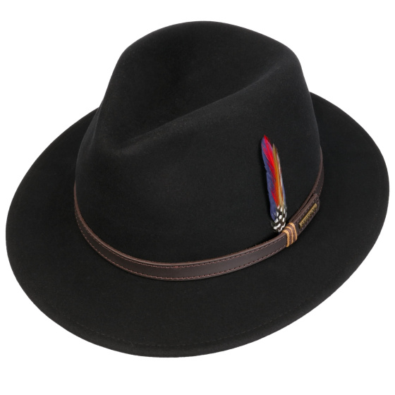 Chapeau Traveller Pitman Noir Feutre - Stetson