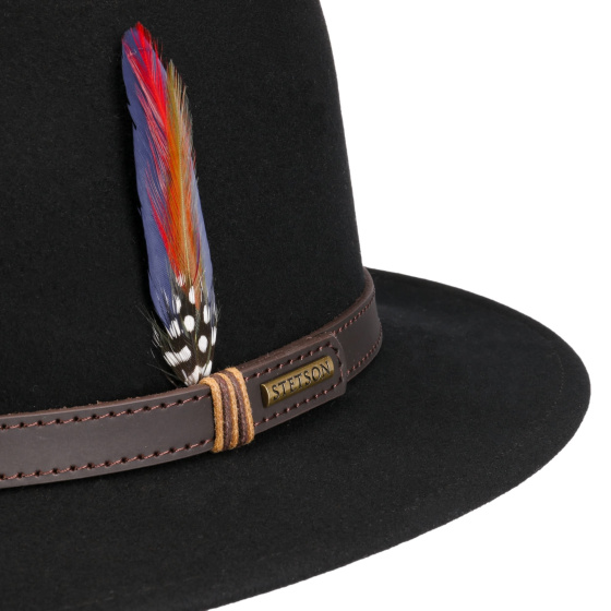Pitman Black Felt Traveller Hat - Stetson