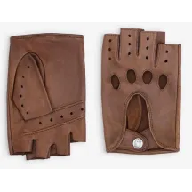 Unlined Camel Leather Fingerless Driving Gloves - Glove Story. Reference: 24617| Traclet Hat Shop