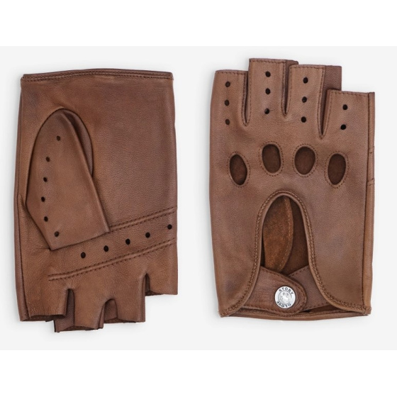 Unlined Camel Leather Fingerless Driving Gloves - Glove Story