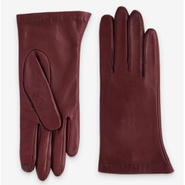 Women's Galia Leather Gloves Silk Lined Wine Red - Glove Story