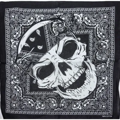 Bandana Skull Paisley Noir Coton - Traclet