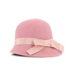 Chapeau cloche feutre rose - made in france