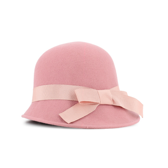 Chapeau cloche feutre rose - made in france