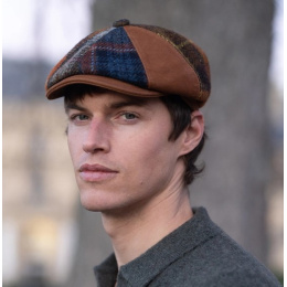 Chambéon Irish Patchwork Wool & Leather Cap - Fléchet