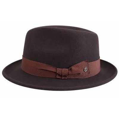 Brown Wool Felt Isidore Fedora Hat - Fléchet