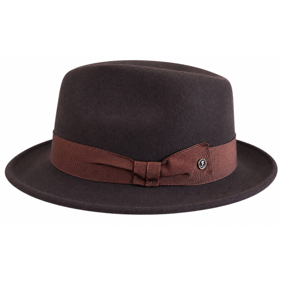 Brown Wool Felt Isidore Fedora Hat - Fléchet