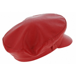 Casquette Marin Stewart Riviera Cuir Rouge - Traclet