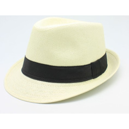 Groove Ecru Paper Straw Trilby Hat - Traclet