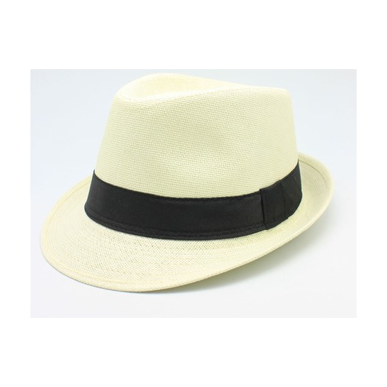 Groove Ecru Paper Straw Trilby Hat - Traclet