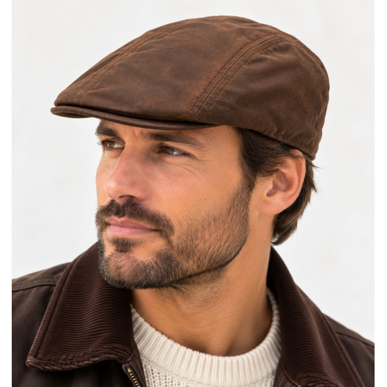 Highlands Brown Waterproof Flat Cap - Traclet