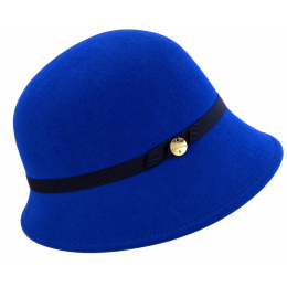 Chapeau Cloche Zaus Feutre Laine Bleu Royal - Traclet
