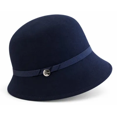 Chapeau Cloche Zaus Feutre Laine Laine Marine - Traclet Reference : 24685| Chapellerie Traclet