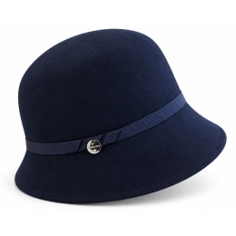 Chapeau Cloche Zaus Feutre Laine Marine - Traclet