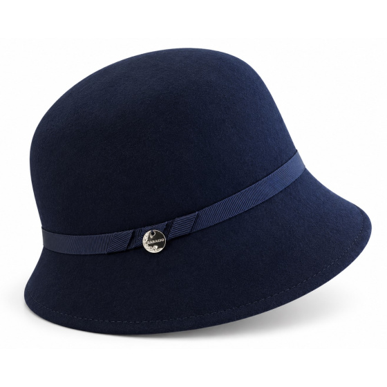 Chapeau Cloche Zaus Feutre Laine Marine - Traclet