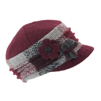 Élise Burgundy Newsboy Cap - Traclet Reference: 24689| Traclet Hat Shop
