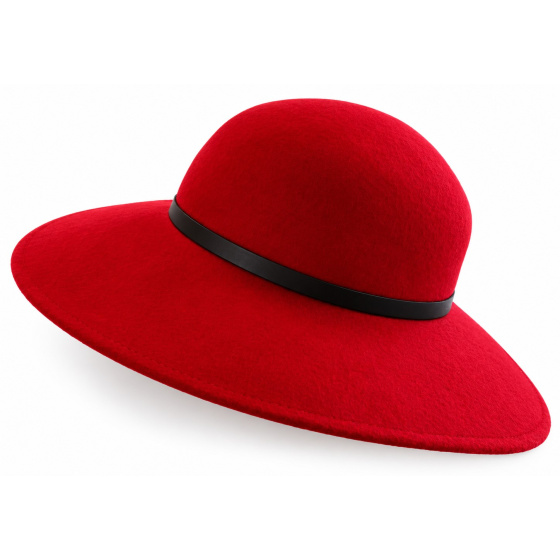 Capeline Rachel Feutre Laine Rouge - Traclet