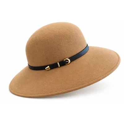 Rachel Beige Wool Felt Wide-Brim Hat - Traclet Reference: 24691| Traclet Hat Shop