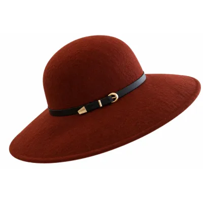 Rachel Brick Wool Felt Wide-Brim Hat - Traclet Reference: 24693| Traclet Hat Shop