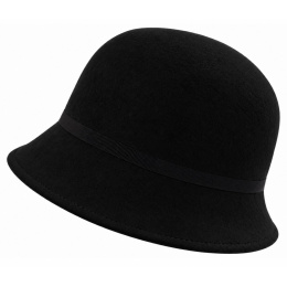 Chapeau Cloche Zaus Feutre Laine Noir - Traclet