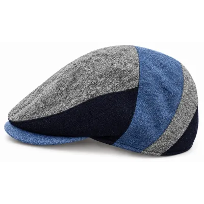 Vincent Patchwork Virgin Wool Flat Cap - Traclet | Ref: 19190 | Traclet Hat Shop