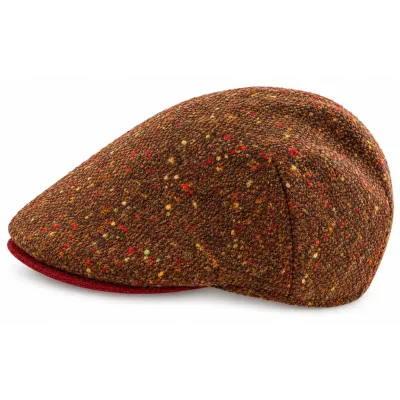 Donegal Rust Virgin Wool Tweed Flat Cap - Traclet | Ref: 24710 | Traclet Hat Shop