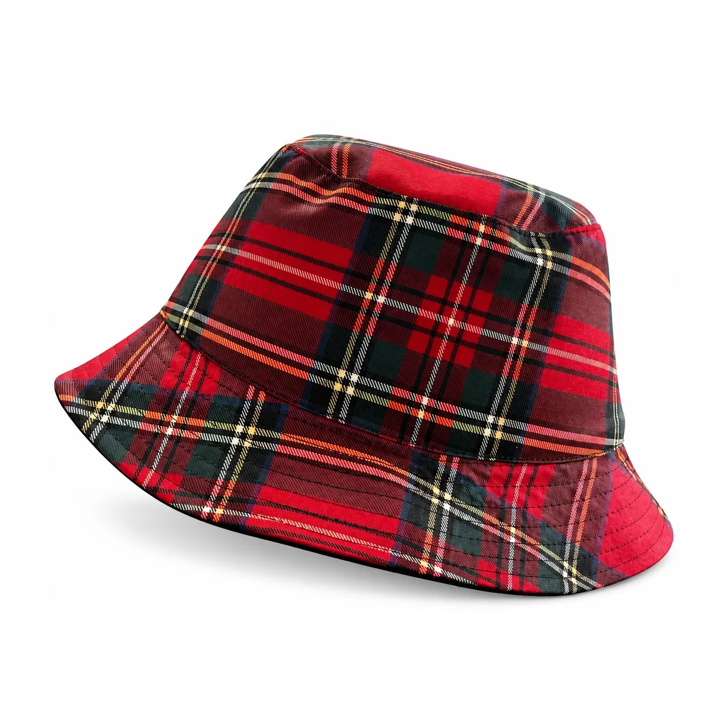 Chapeau Bob Réversible Inverness Tartan Rouge & Anthracite – Traclet Reference : 24715| Chapellerie Traclet