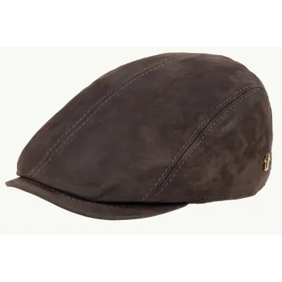Casquette Plate Maderno Cuir Marron - Traclet  Reference : 24717| Chapellerie Traclet