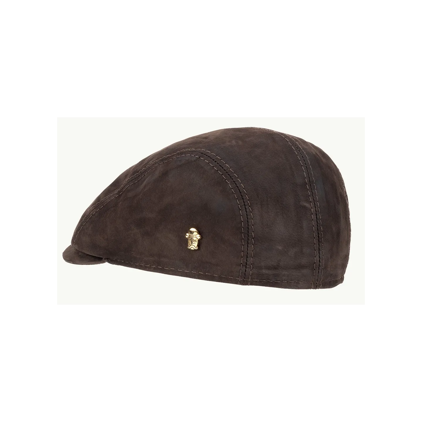 Bartolini Flat Cap Black Leather - Traclet Reference: 12574 | Traclet Hat Shop