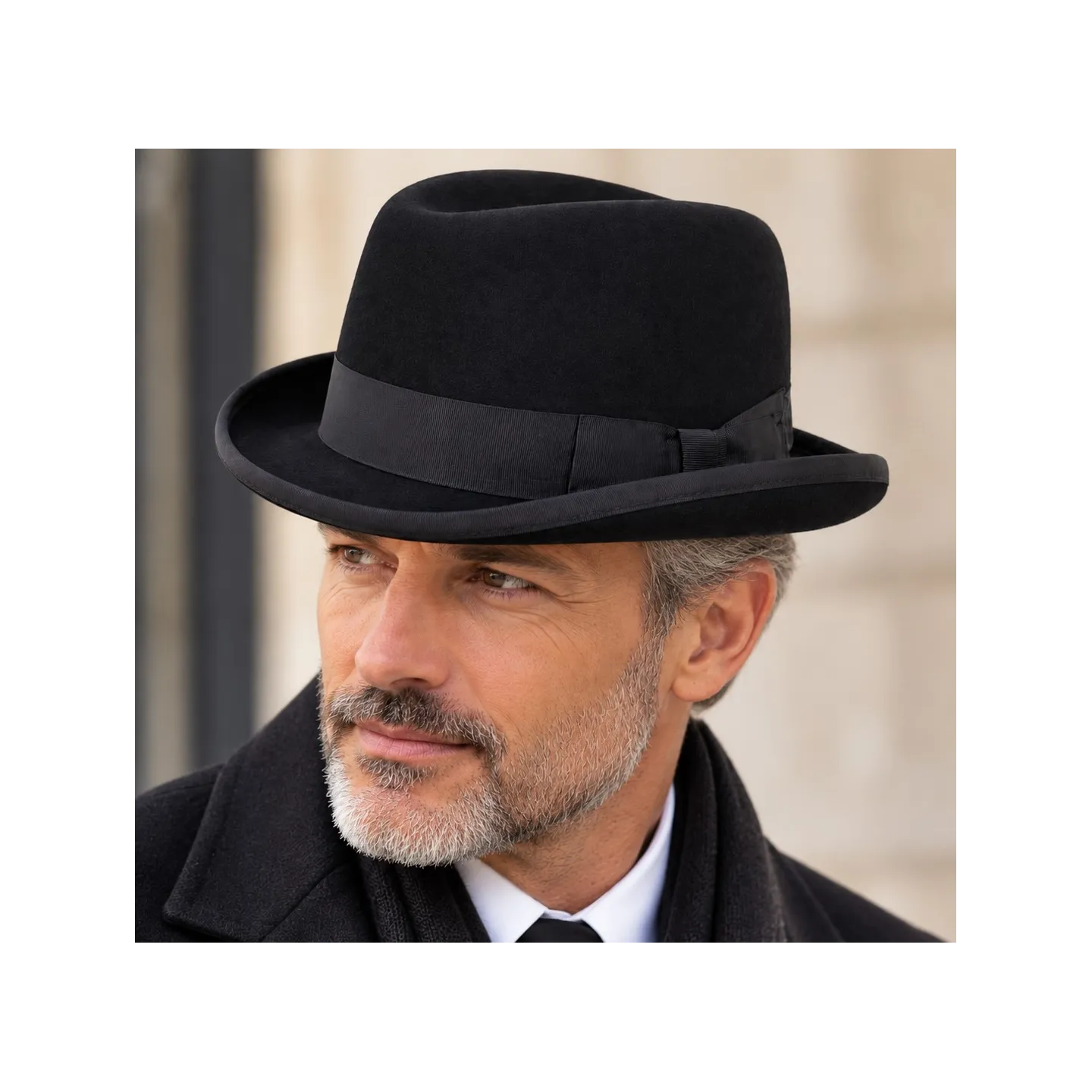 Chapeau Homburg Churchill Feutre Noir – Traclet Reference : 24718| Chapellerie Traclet
