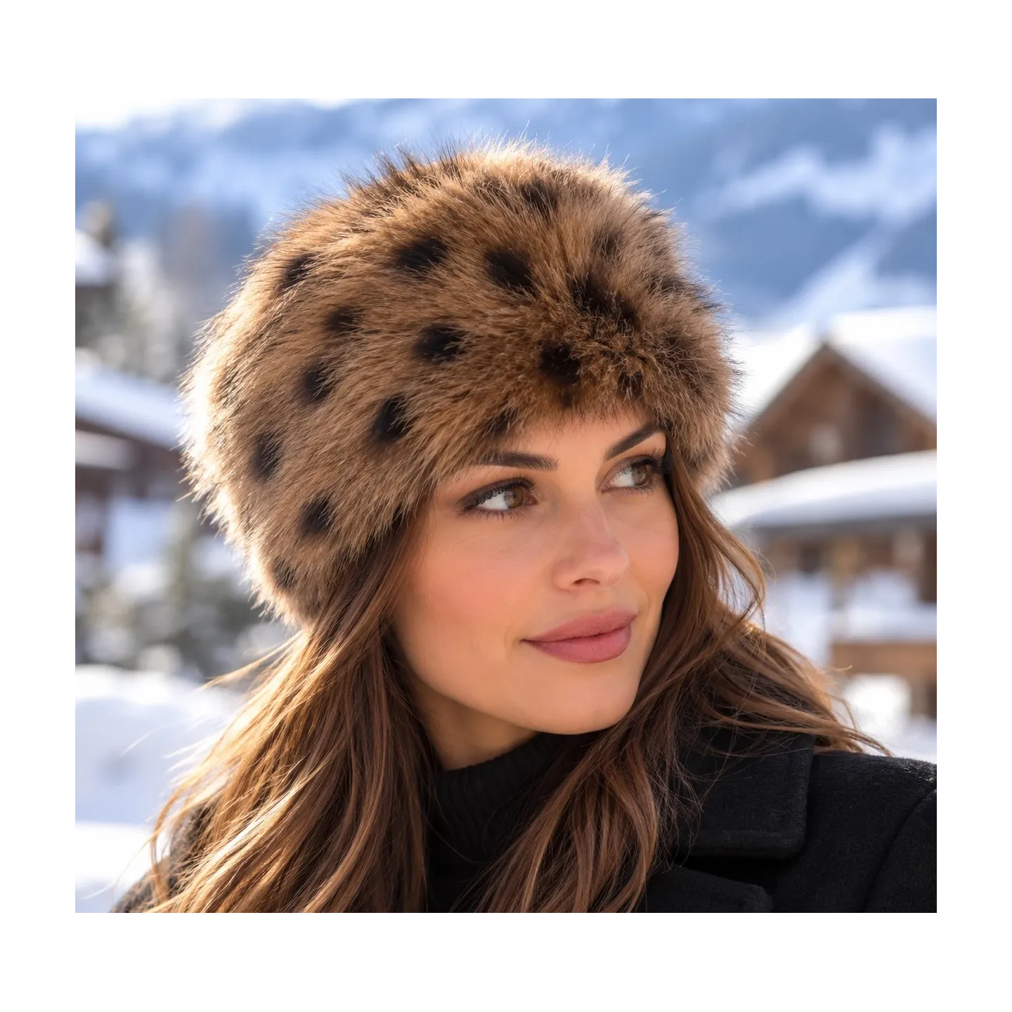 Tennessee Faux Fur White & Black Beanie - Traclet Reference: 10024 | Traclet Hat Shop