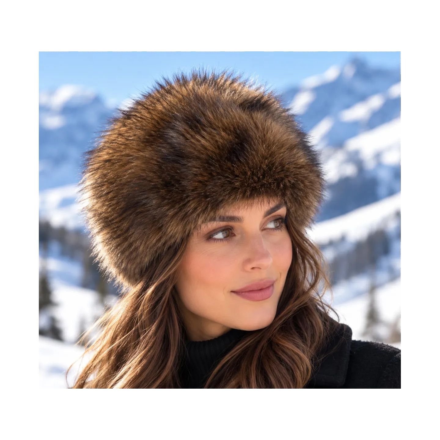 Tennessee Faux Fur White & Black Beanie - Traclet Reference: 10024 | Traclet Hat Shop