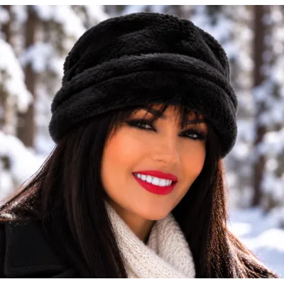 Black Faux Fur Cherrybush Beanie - Barts Reference: 8629 | Traclet Hat Shop