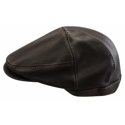 Ralph Black Leather Cap - Traclet Reference: 4481 | Traclet Hat Shop