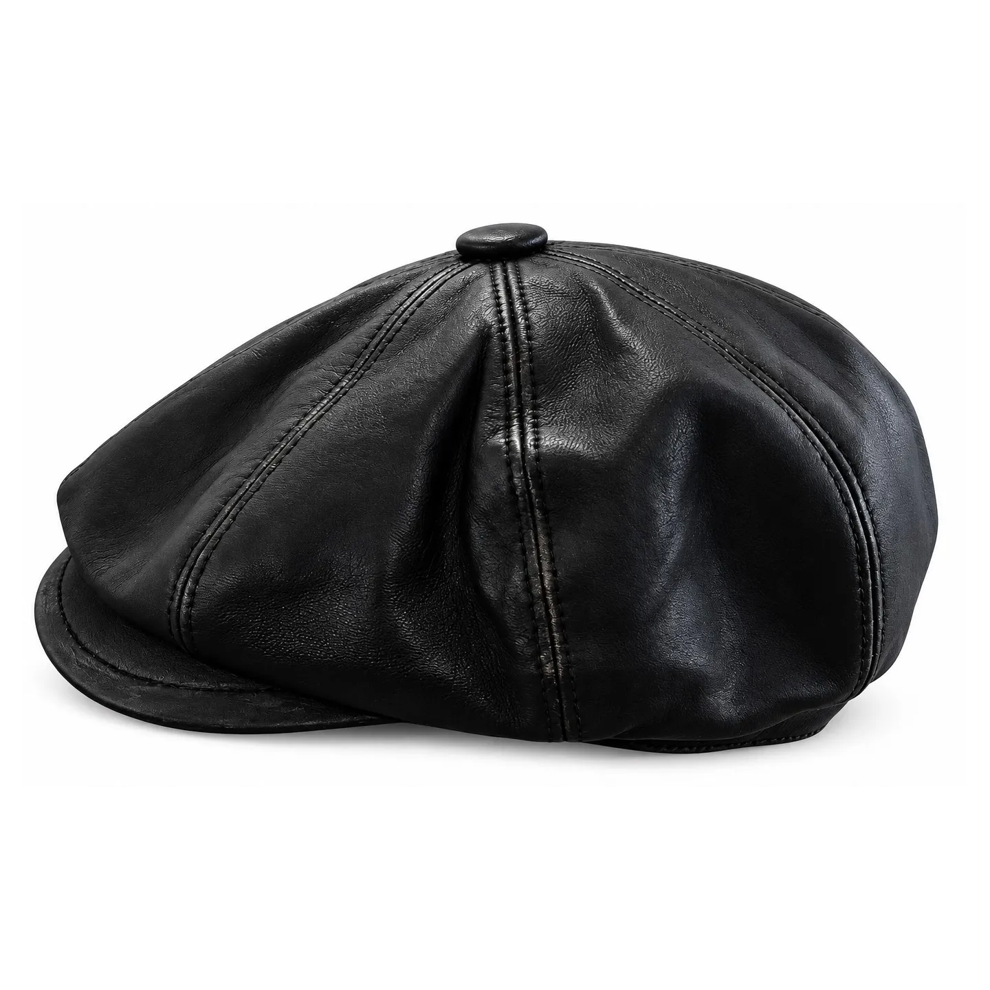 Brown Leather Newsboy Cap - Aussie Apparel Reference: 6466 | Chapellerie Traclet