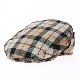 flat cap with beige check