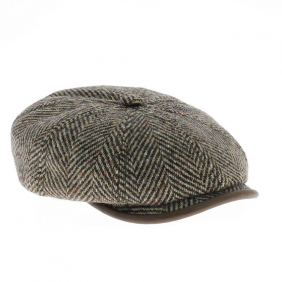 Stetson brown leather visor hatteras cap.