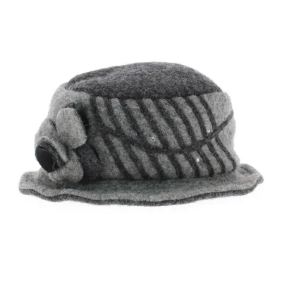 Chapeau laine bouillie fleur