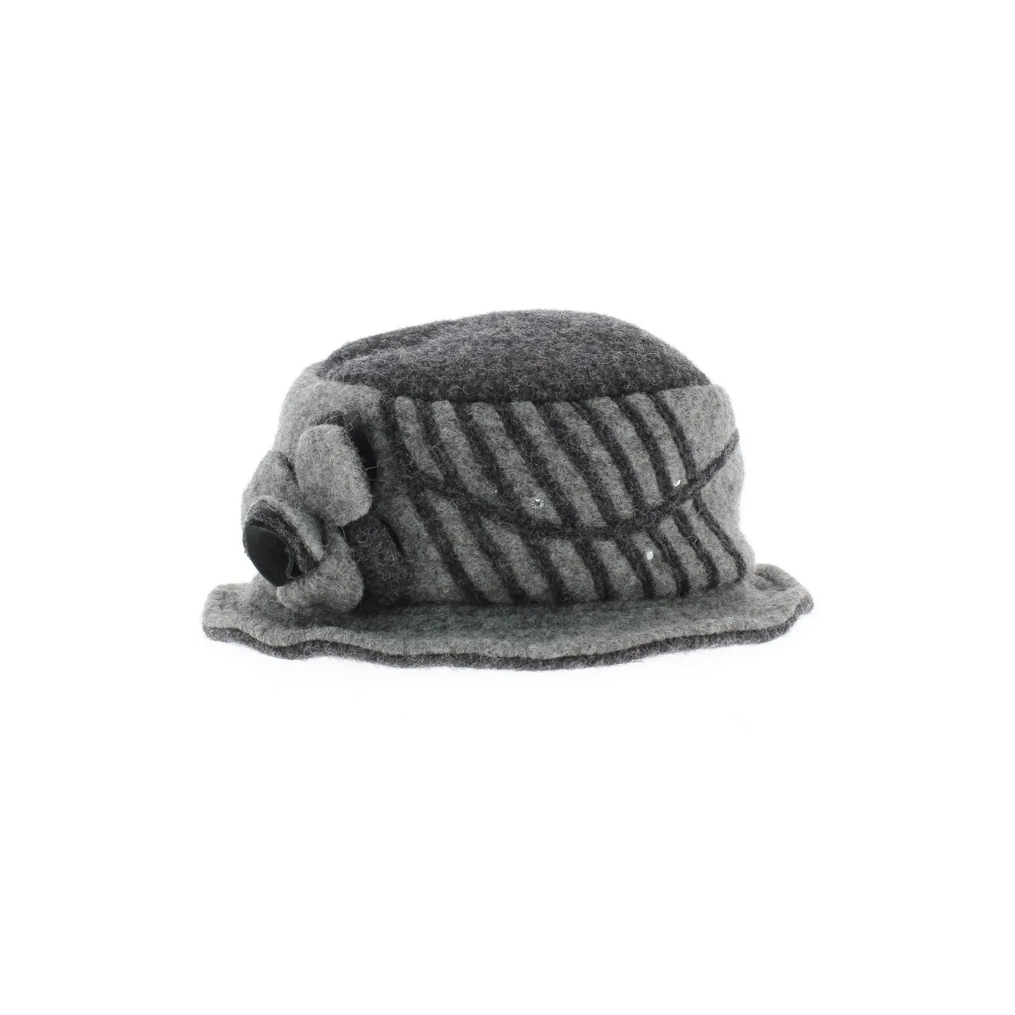 Chapeau laine bouillie fleur
