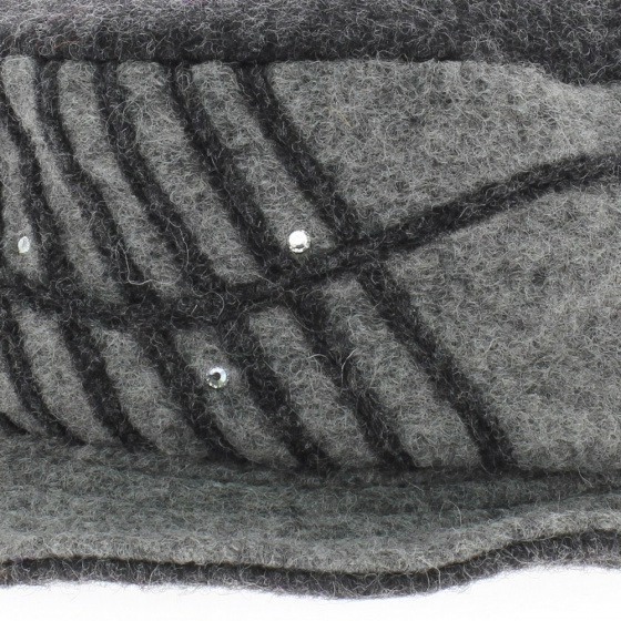 Chapeau laine bouillie fleur