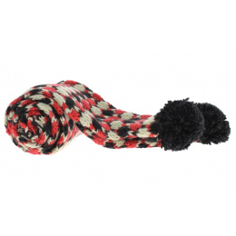 Echarpe avec pompon rouge
