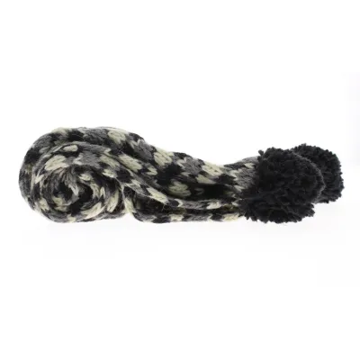 Echarpe avec pompon gris
