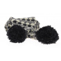 Scarf with grey pompon