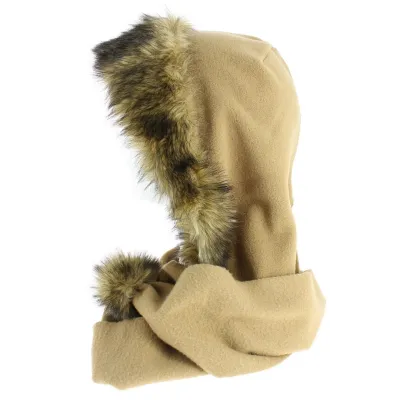 Capuche polaire beige