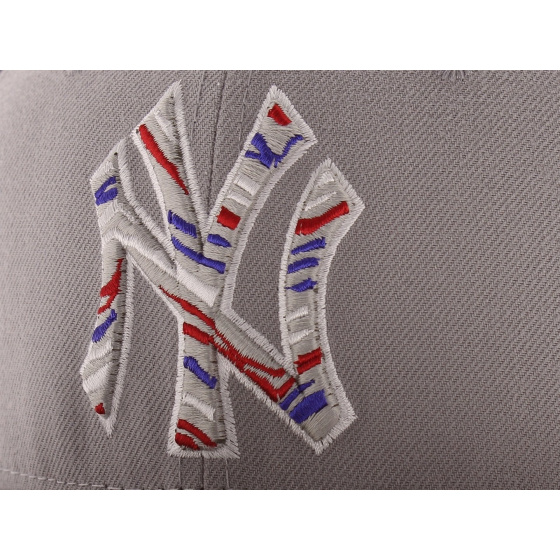 Grey cap NY zag stitch neygan