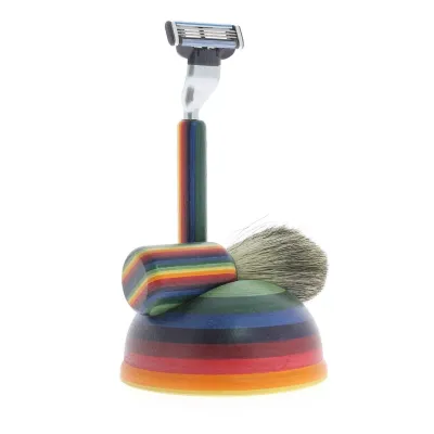 Set de rasage a rayures fantaisie
